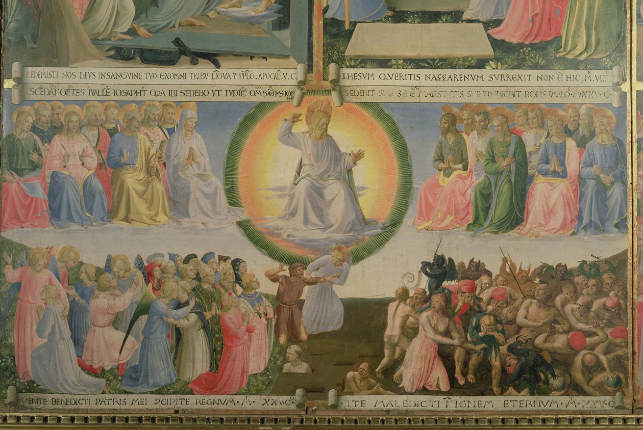 Het Laatste Oordeel (detail) van paneel vier van de Zilveren Schatkamer van Santissima Annunziata, c.1450-53 door Fra Angelico