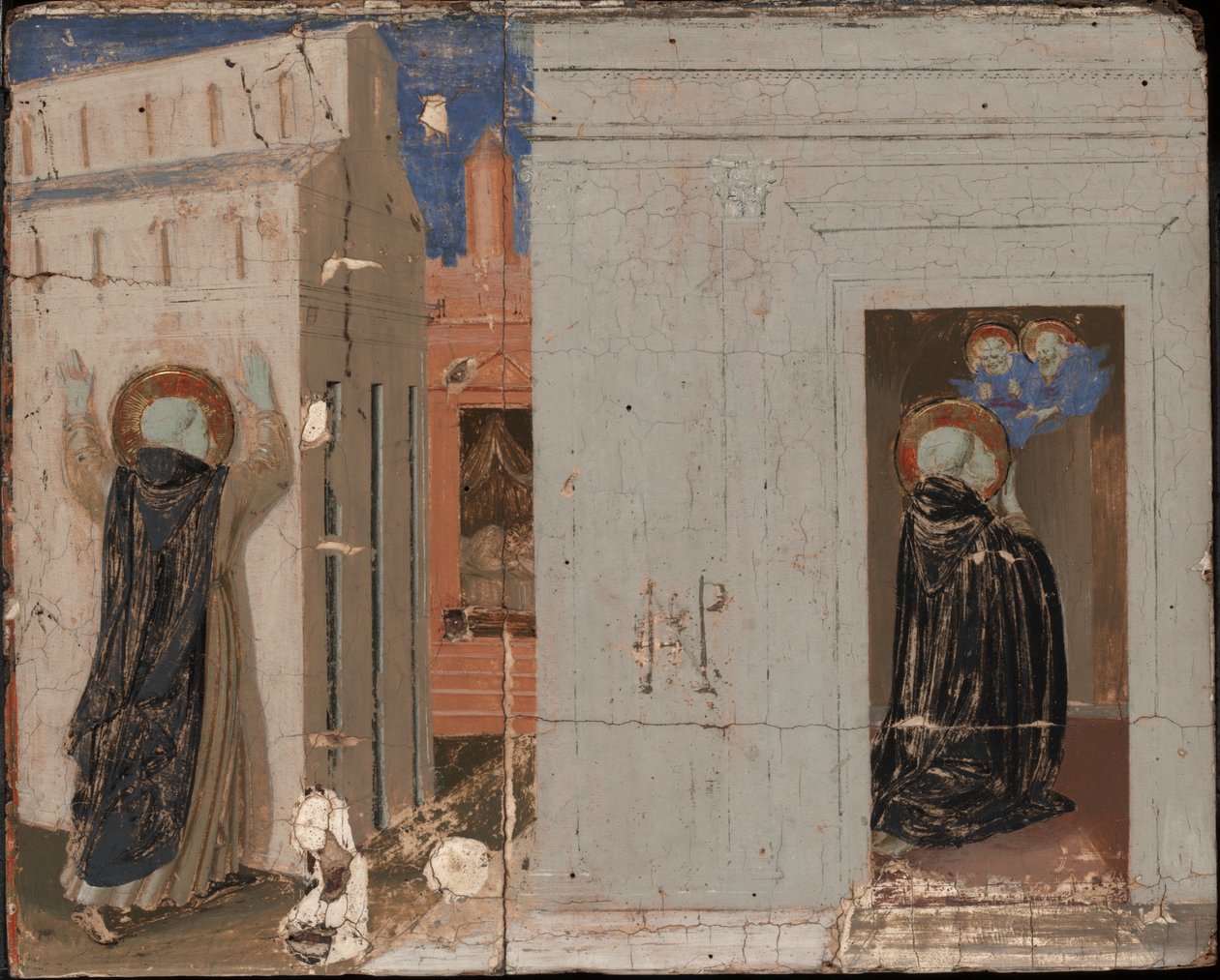 De Visioen van Paus Innocentius III; Heiligen Petrus en Paulus Verschijnen aan Sint Dominicus door Fra Angelico
