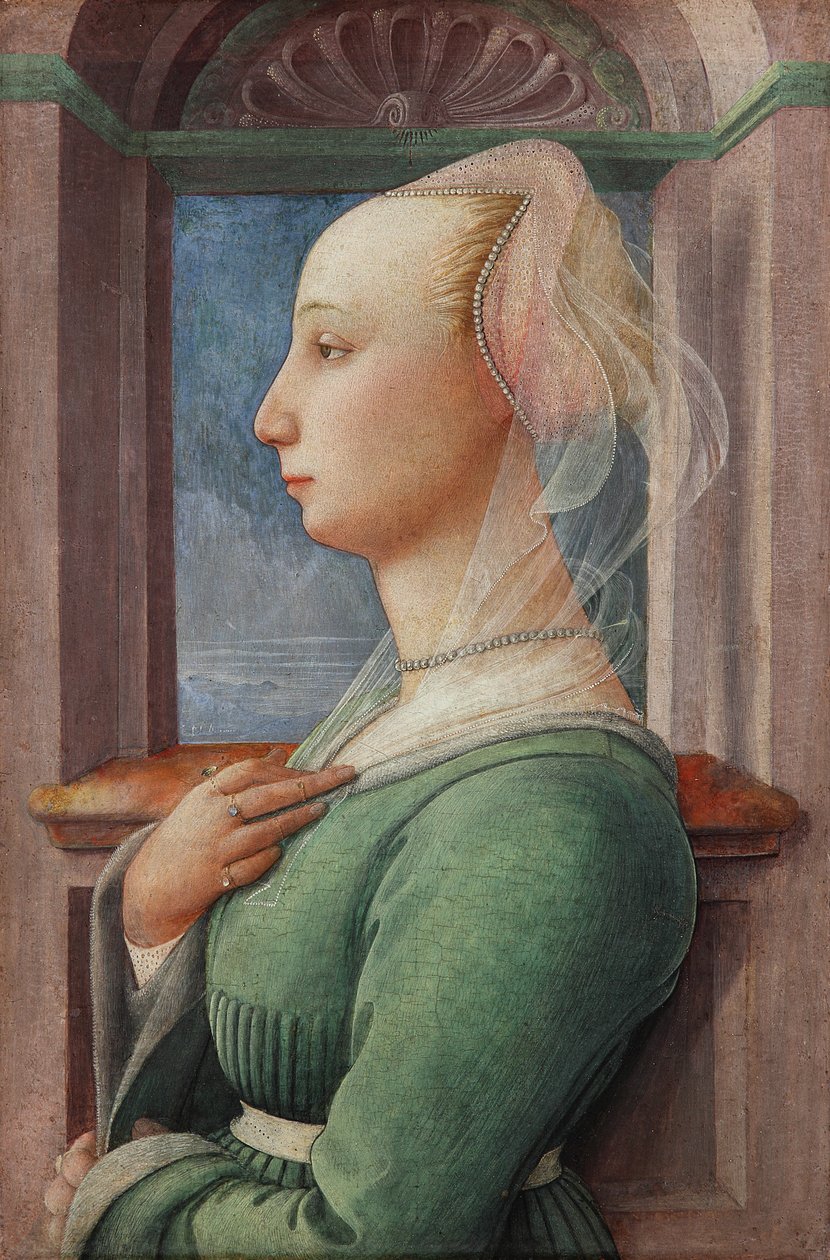 Profielportret van een jonge vrouw door Fra Filippo Lippi