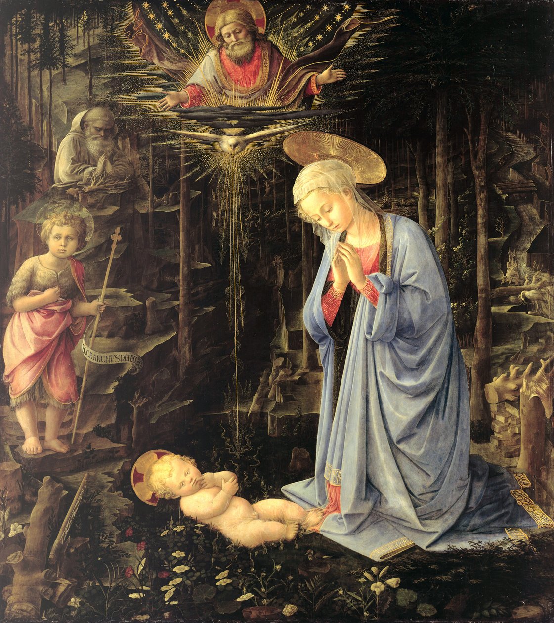 De Aanbidding in het Bos, 1459 door Fra Filippo Lippi