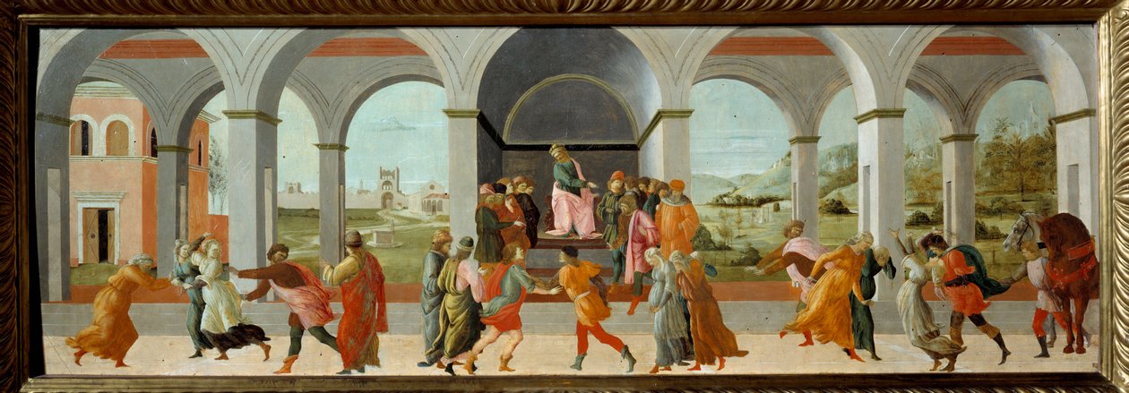 Drie scènes uit de geschiedenis van Virginia door Fra Filippo Lippi