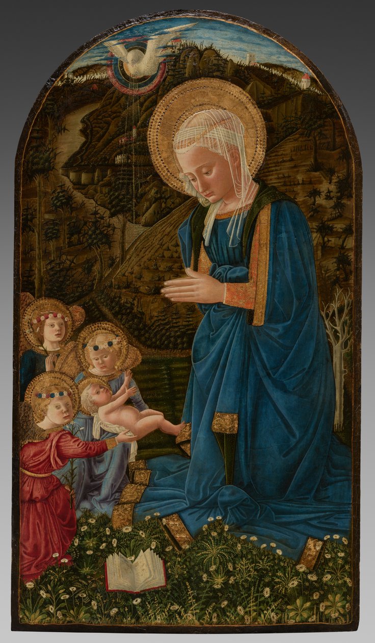 Maria met Kind en engelen door Fra Filippo Lippi