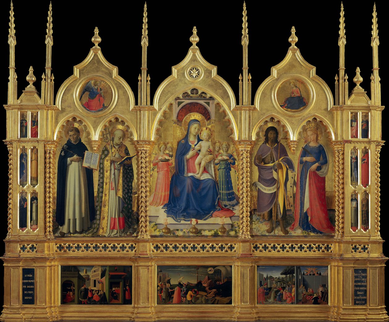 Maria met kind en heiligen Het Perugia altaarstuk, ca. 1437 door Fra Giovanni Angelico da Fiesole