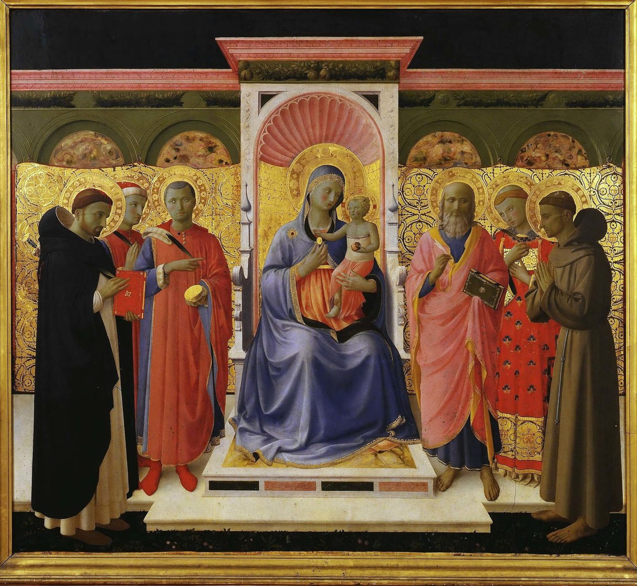 Sacra Conversazione Annalena Altaarstuk, ca. 1435 door Fra Giovanni Angelico da Fiesole