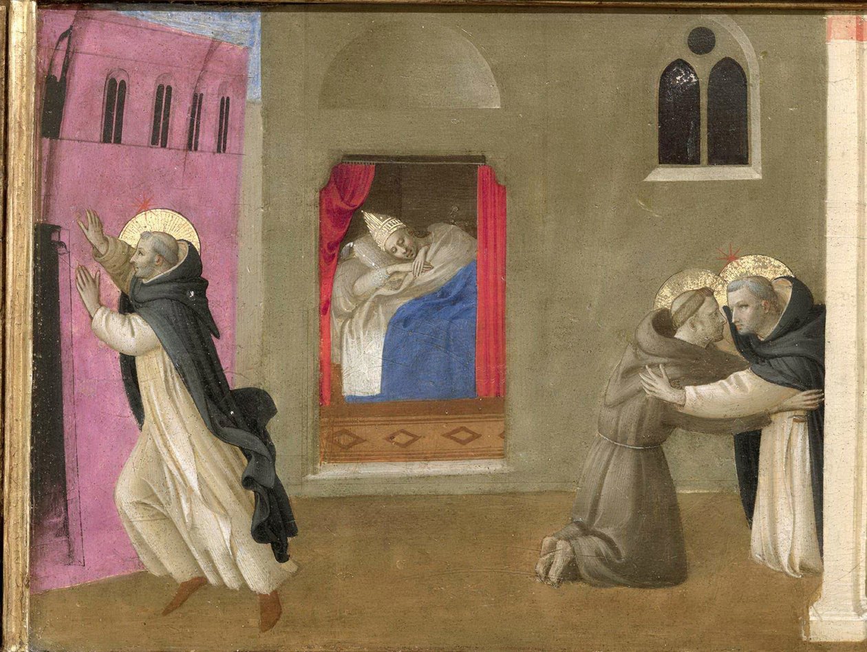 De droom van paus Innocentius III. Cortona Polyptych (detail), ca. 1437 door Fra Giovanni Angelico da Fiesole
