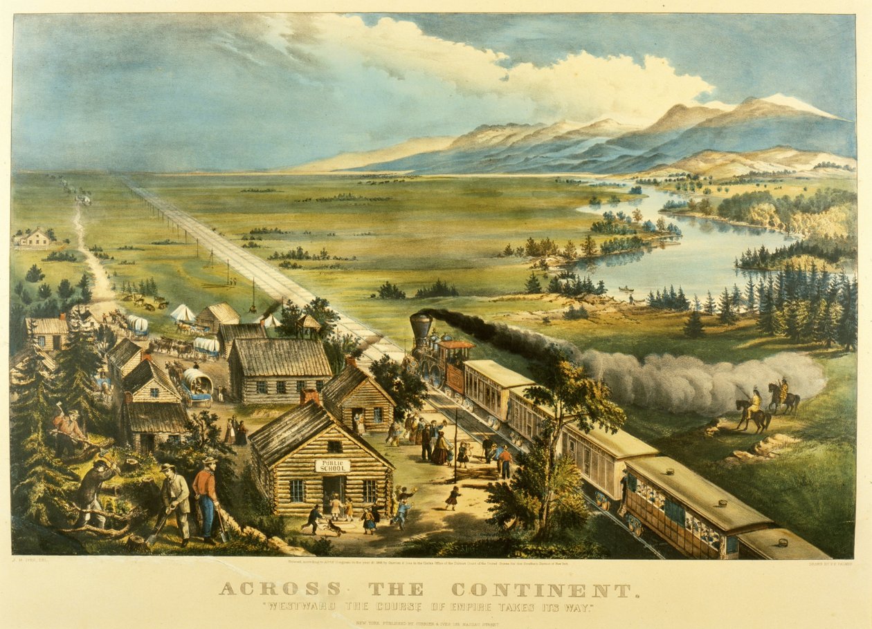 Over het Continent, Westwaarts de Koers van het Rijk, 1868 door Frances Flora Bond Palmer