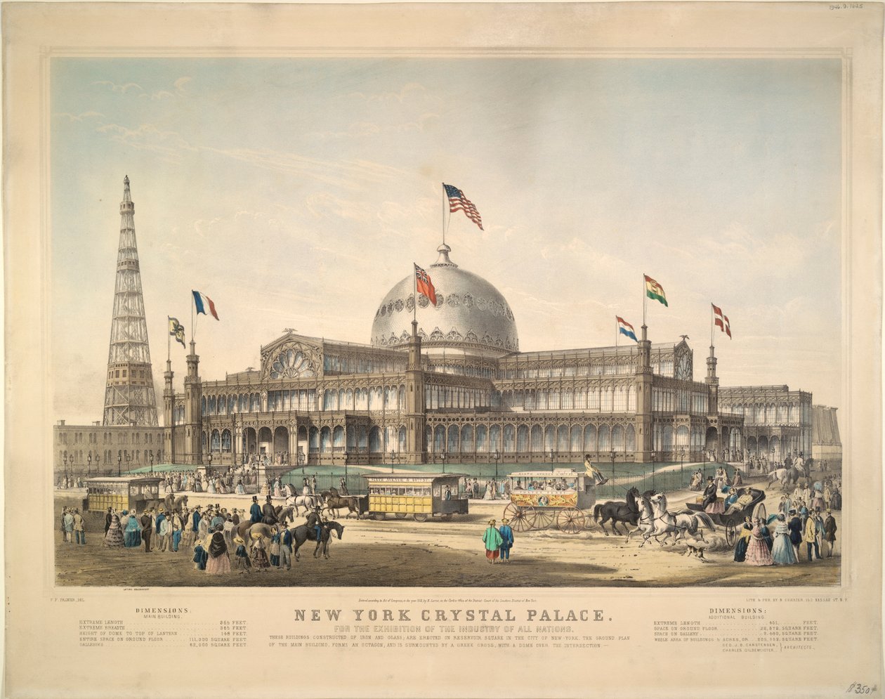 New York Crystal Palace: Voor de Tentoonstelling van de Industrie van Alle Naties door Frances Flora Bond Palmer