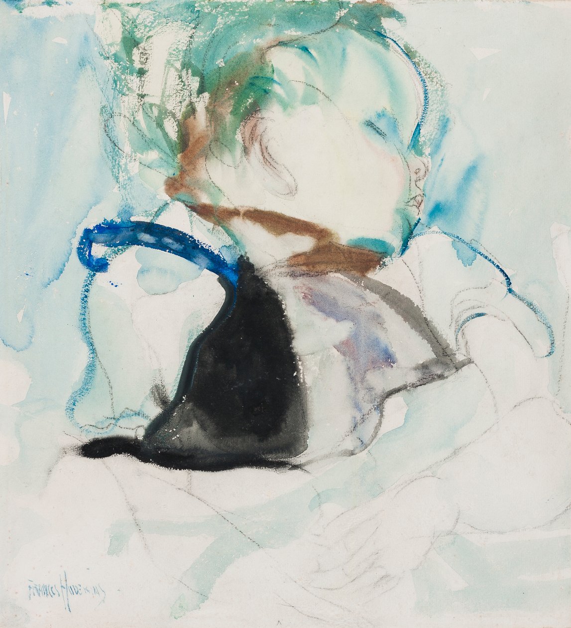 Slapende Baby, ca. 1905 door Frances Hodgkins