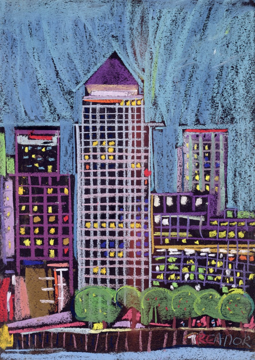 Canary Wharf in London Docklands door Frances Treanor