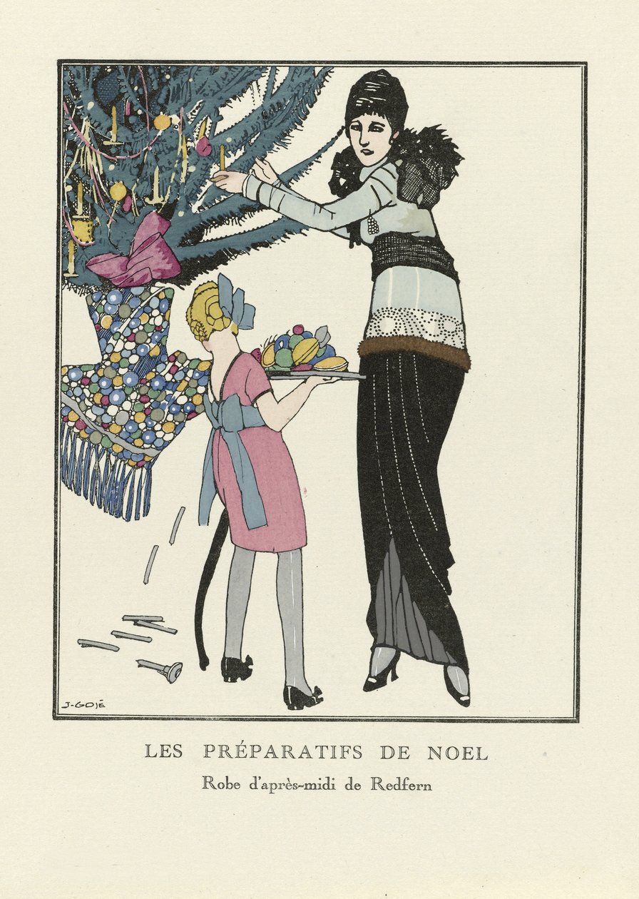 Les Préparatifs de Noël, pub. 1914 door Francesc Xavier Gosé