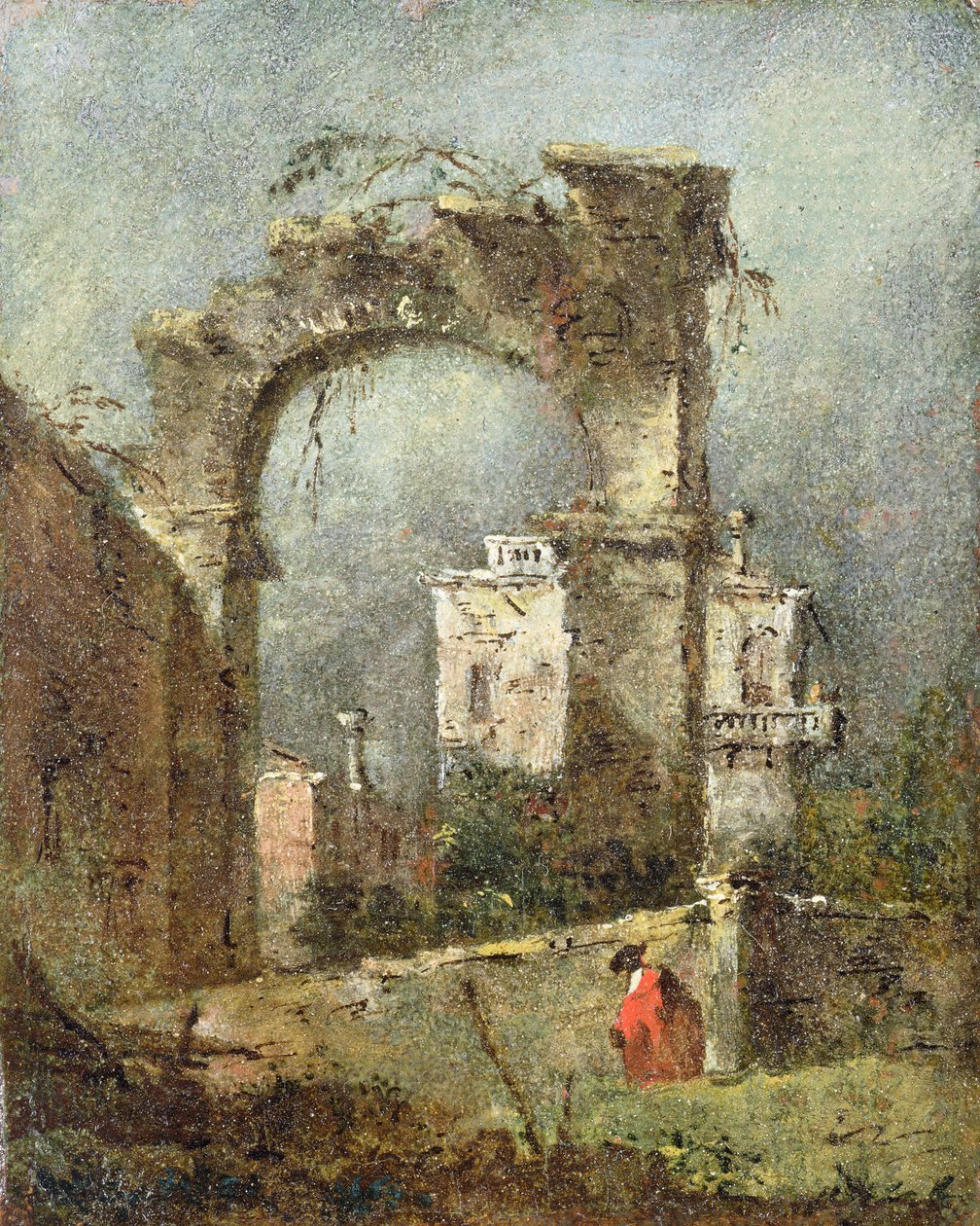 Een Capriccio - Een Verwoeste Boog, 18e eeuw door Francesco Guardi