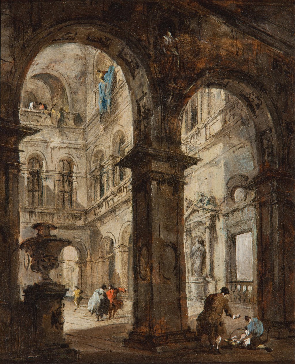 Een architectonische capriccio door Francesco Guardi