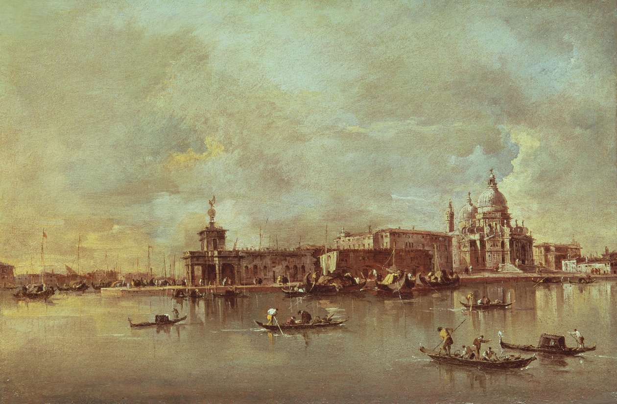 Santa Maria della Salute gezien vanaf de monding van het Canal Grande, Venetië door Francesco Guardi