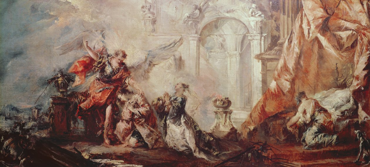 Het huwelijk van Tobias (detail) door Francesco Guardi