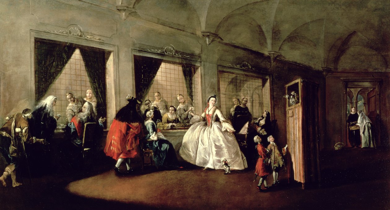 De Salon van het San Zaccaria Klooster door Francesco Guardi