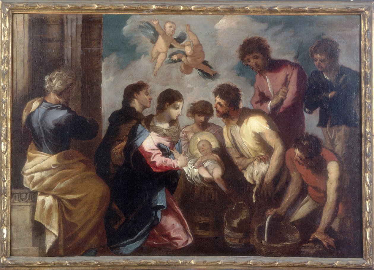 Aanbidding van de herders, werk van Francesco Maffei, bewaard in de Galleria Estense in Modena door Francesco Maffei