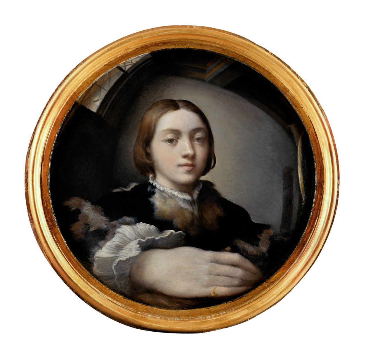 Zelfportret in een bolle spiegel door Parmigianino