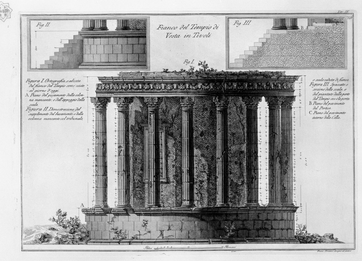 Fianco del Tempio di Vesta in Tivoli door Francesco Piranesi