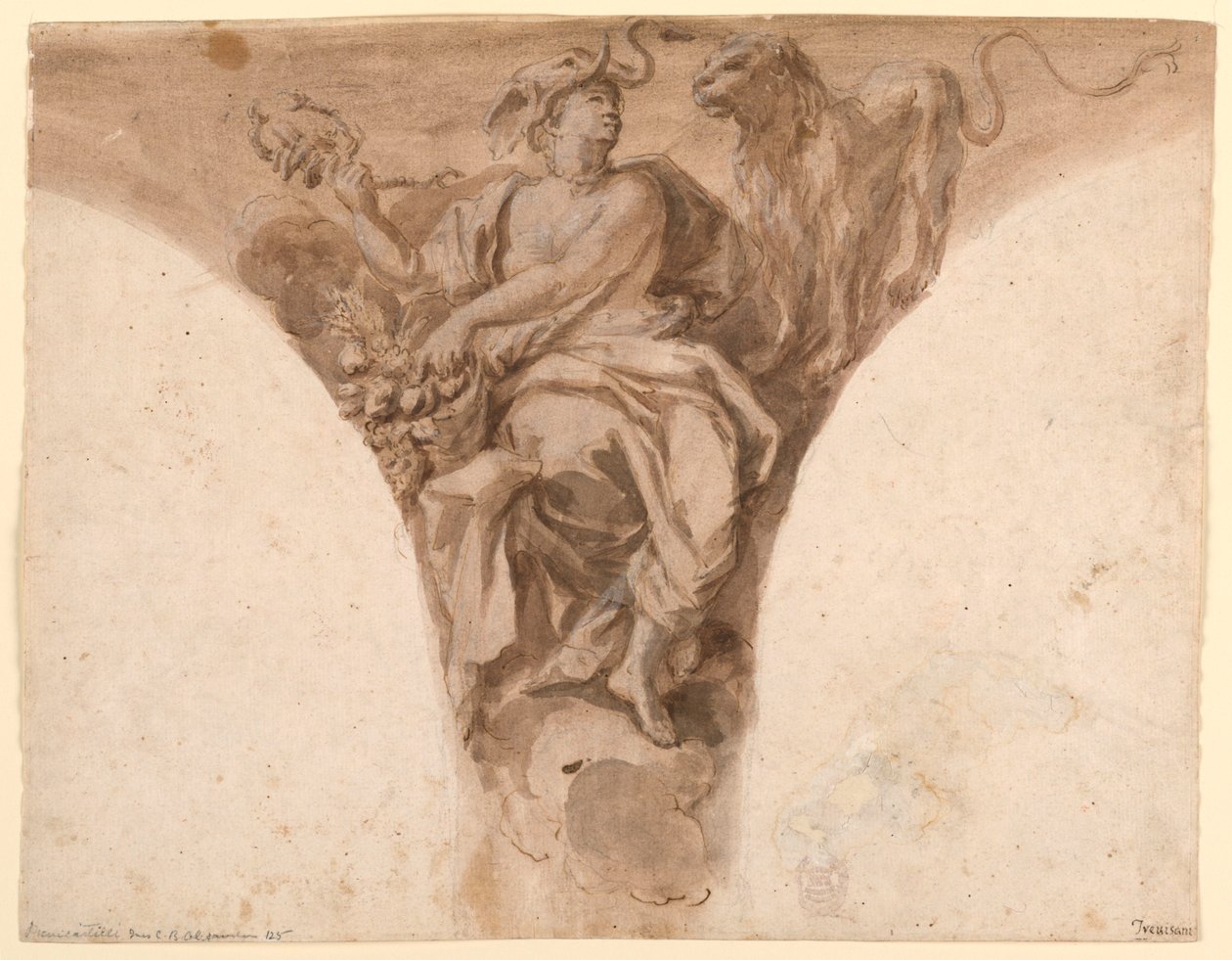 Ontwerp voor een Pendentief in de Doopvleugel van de Sint-Pieter door Francesco Trevisani