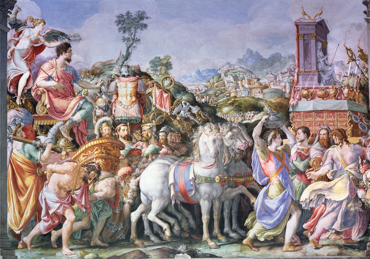 De triomf van Marcus Furius Camillus (447-365 v.Chr.), uit de Sala dell