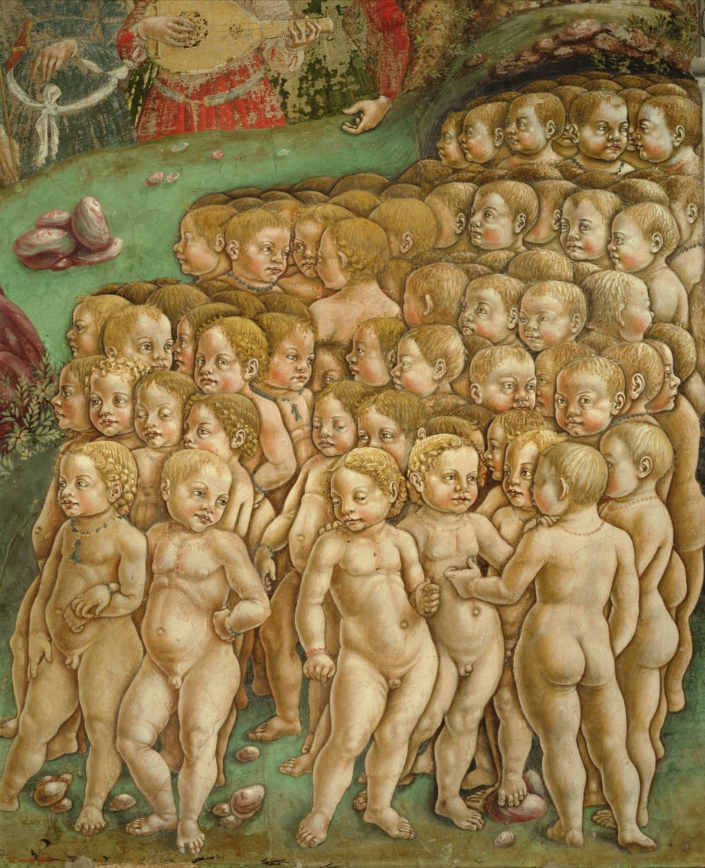 Allegorie van mei: Triomf van Apollo (Mese di Maggio: Trionfo di Apollo), 1469 - 1470, 15e eeuw, fresco door Francesco del Cossa