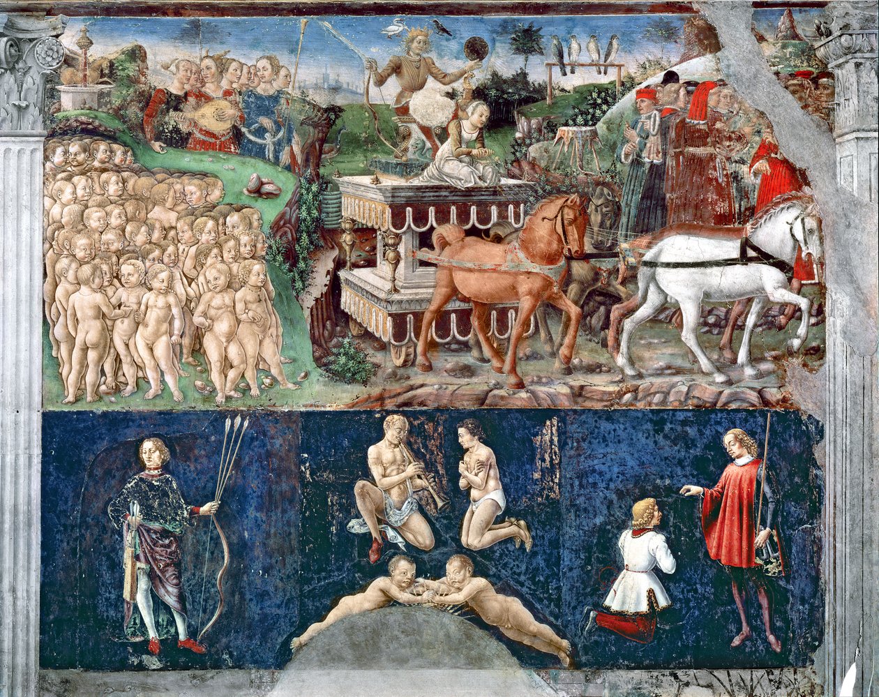 De Maand Mei: Triomf van Apollo en de Dierenriem door Francesco del Cossa