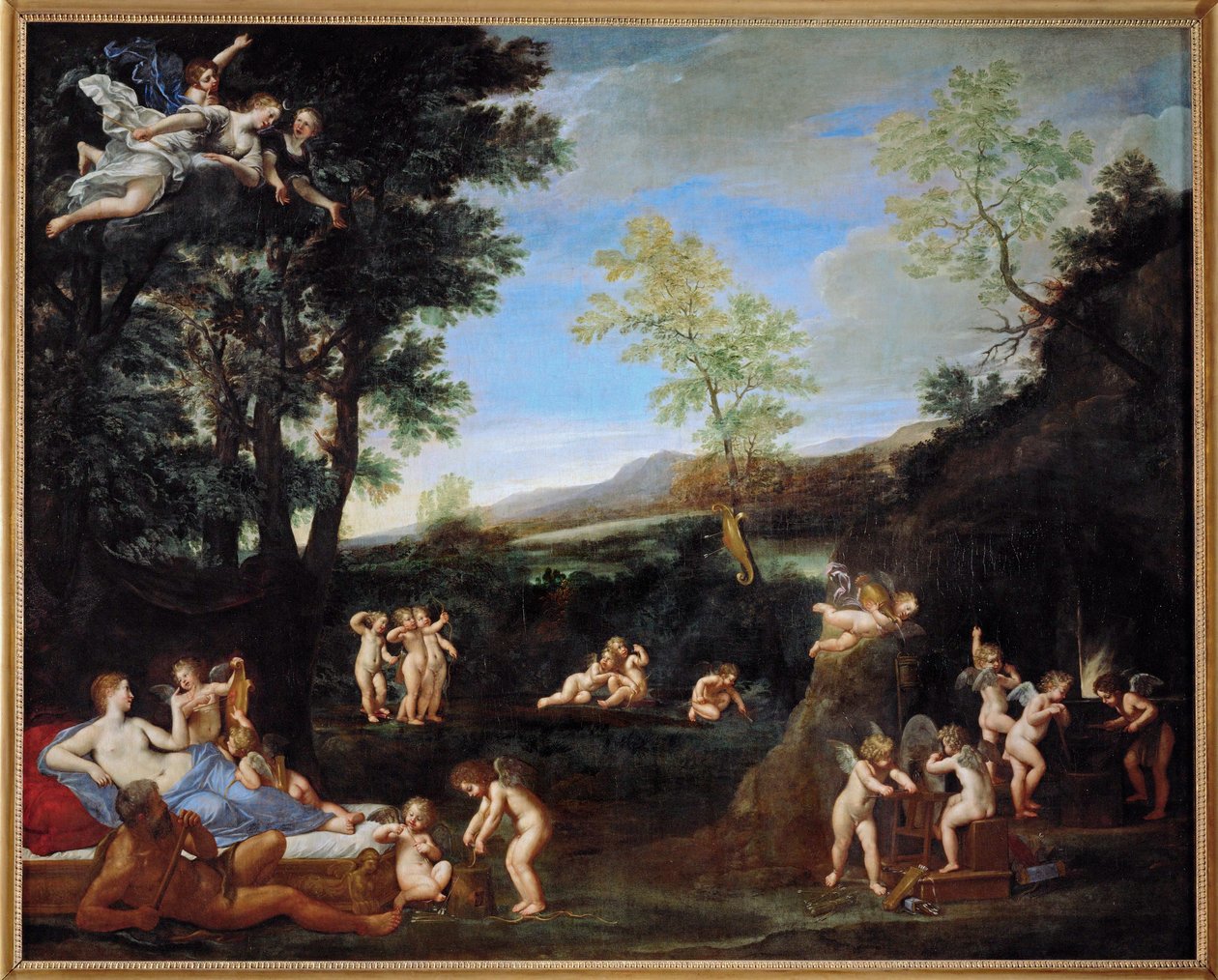 Le repos de Venus et de Vulcain - de rust van Venus en Vulcanus ... door Francesco Albani