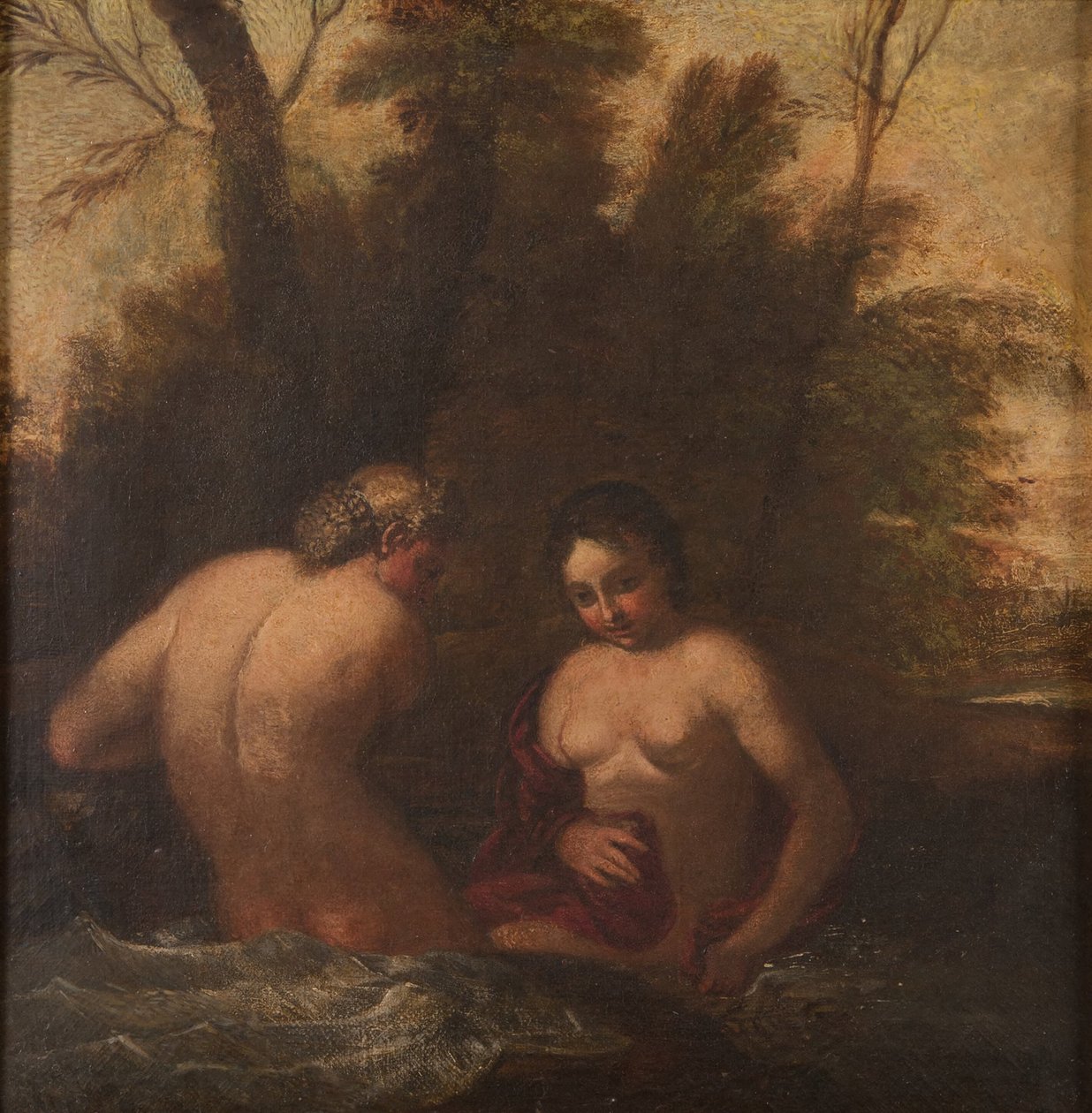 Zwei badende Nymphen door Francesco Albani