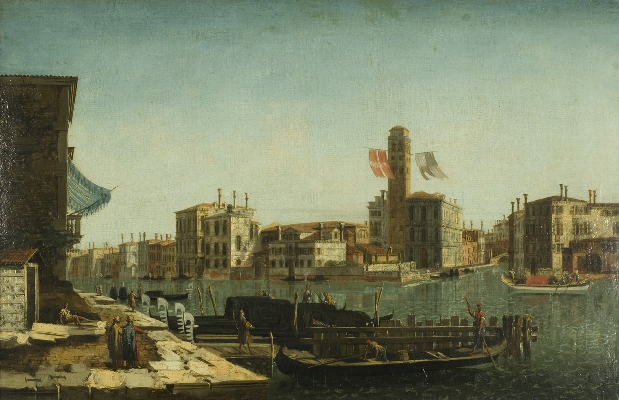 Uitzicht op het Canal Grande, Venetië, ca. 1743 door Francesco Albotto