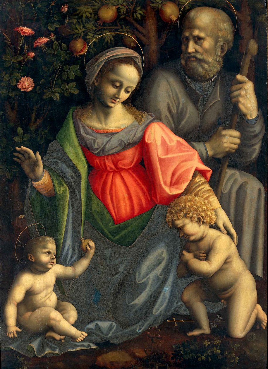 Madonna en Kind met Sint Jozef en Kindje Sint Jan door Francesco Bacchiacca