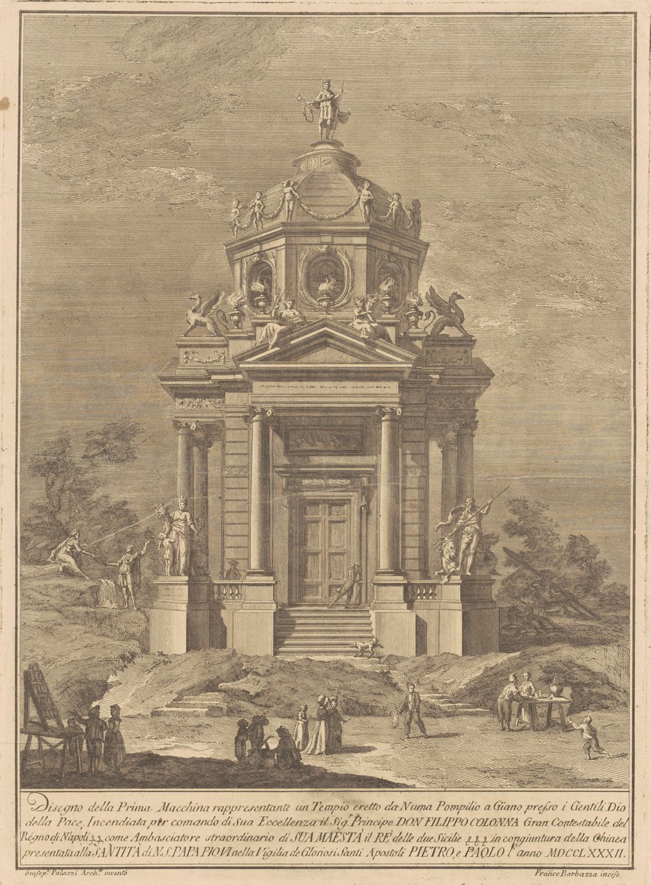 De Prima Macchina voor de Chinea van 1782: De Tempel van Janus..., 1782 door Francesco Barbazza