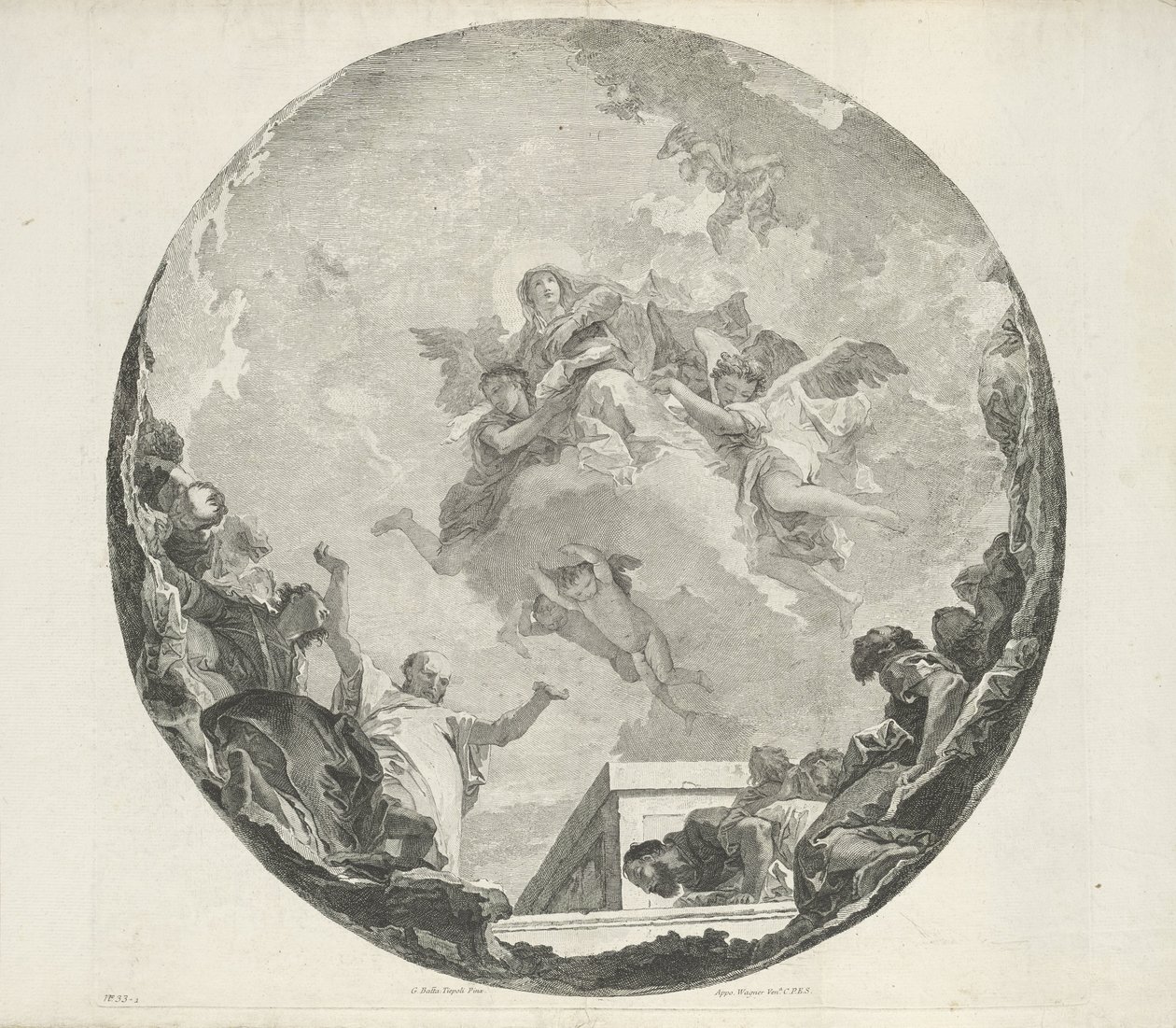 Hemelvaart van Maria door Francesco Bartolozzi (attributed to)