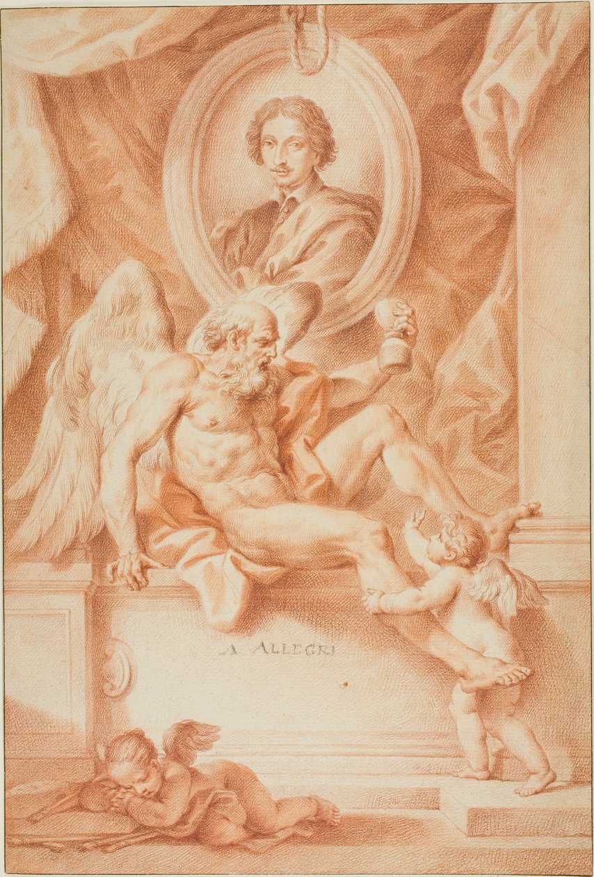 Allegorie op de tijd ter ere van een schilder (Claude Lorrain) door Francesco Bartolozzi