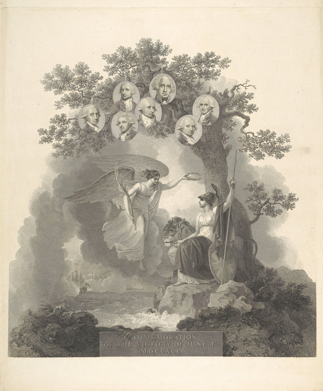 Herdenking van de overwinning van 1 juni 1794 door Francesco Bartolozzi