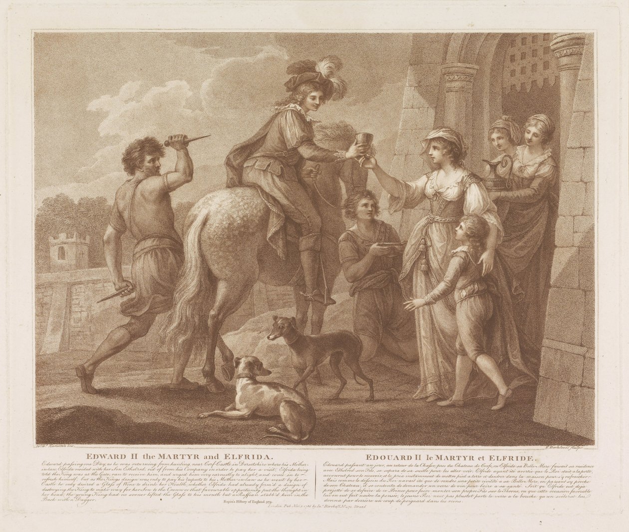 Edward II de Martelaar en Elfrida door Francesco Bartolozzi
