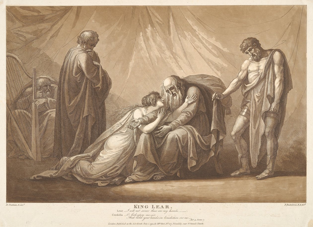 Koning Lear, akte 4, scène VII door Francesco Bartolozzi