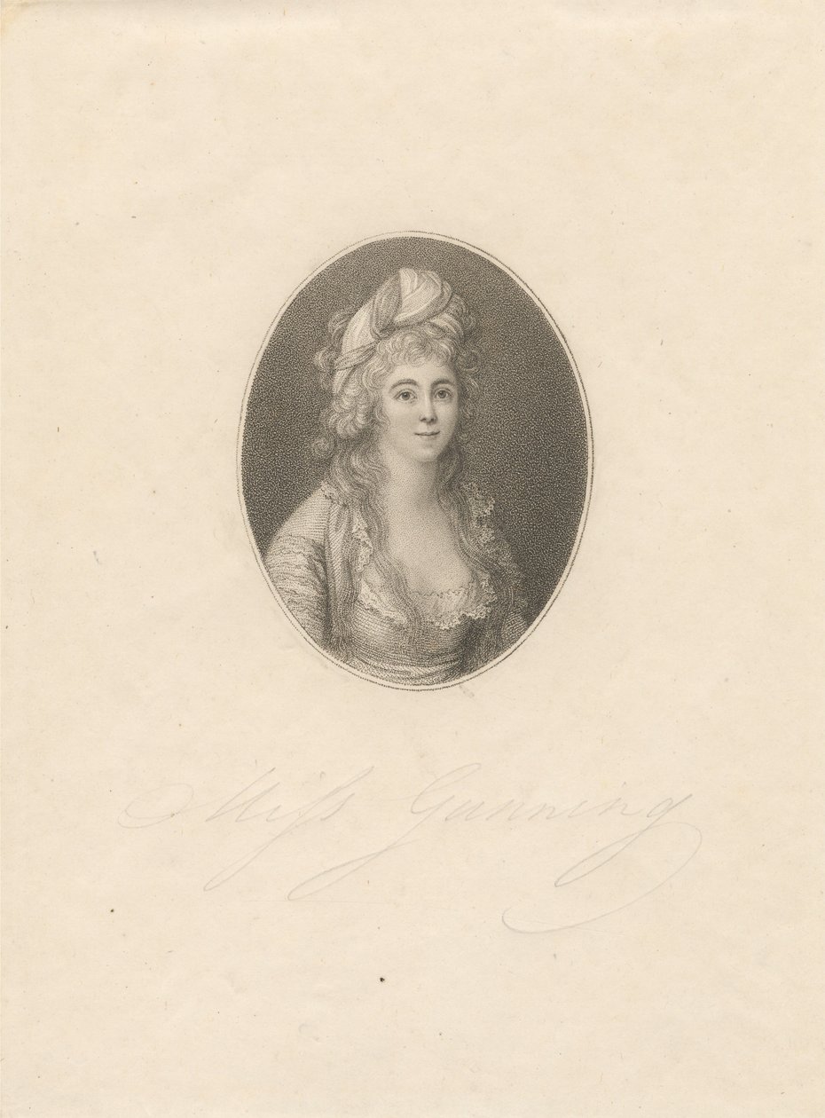 Miss Gunning door Francesco Bartolozzi