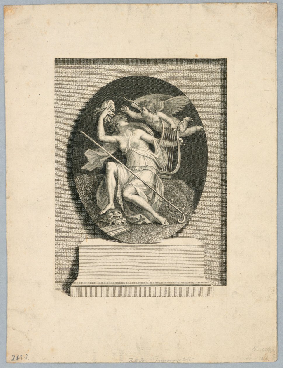 Muse met de Dramatische Maskers door Francesco Bartolozzi
