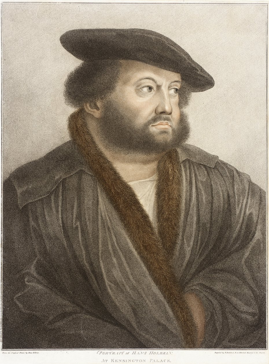 Portret van Hans Holbein in Kensington Palace door Francesco Bartolozzi