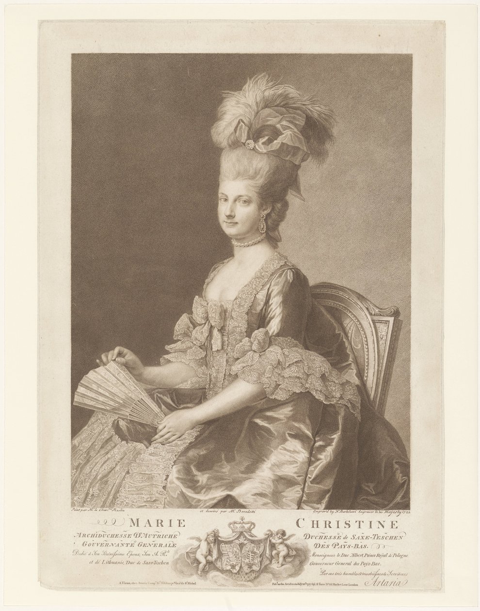 Portret van Maria Christina van Oostenrijk door Francesco Bartolozzi