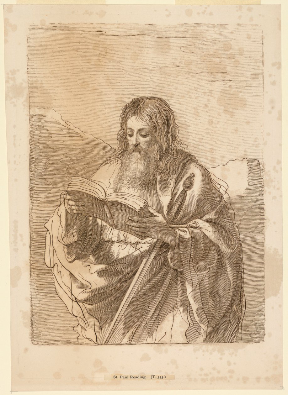 Sint Paulus die leest door Francesco Bartolozzi