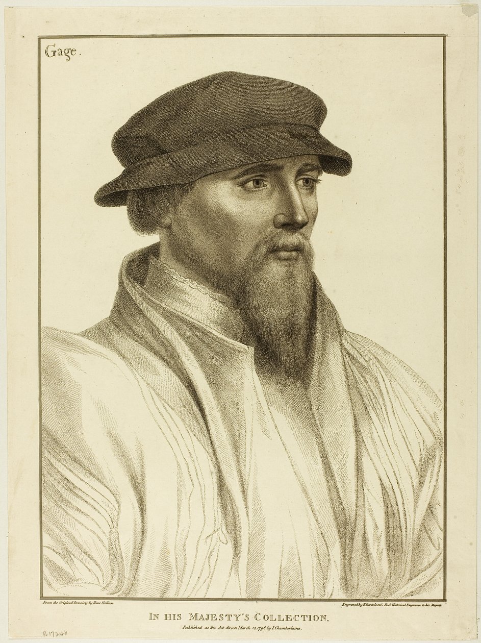 Sir John Gage door Francesco Bartolozzi