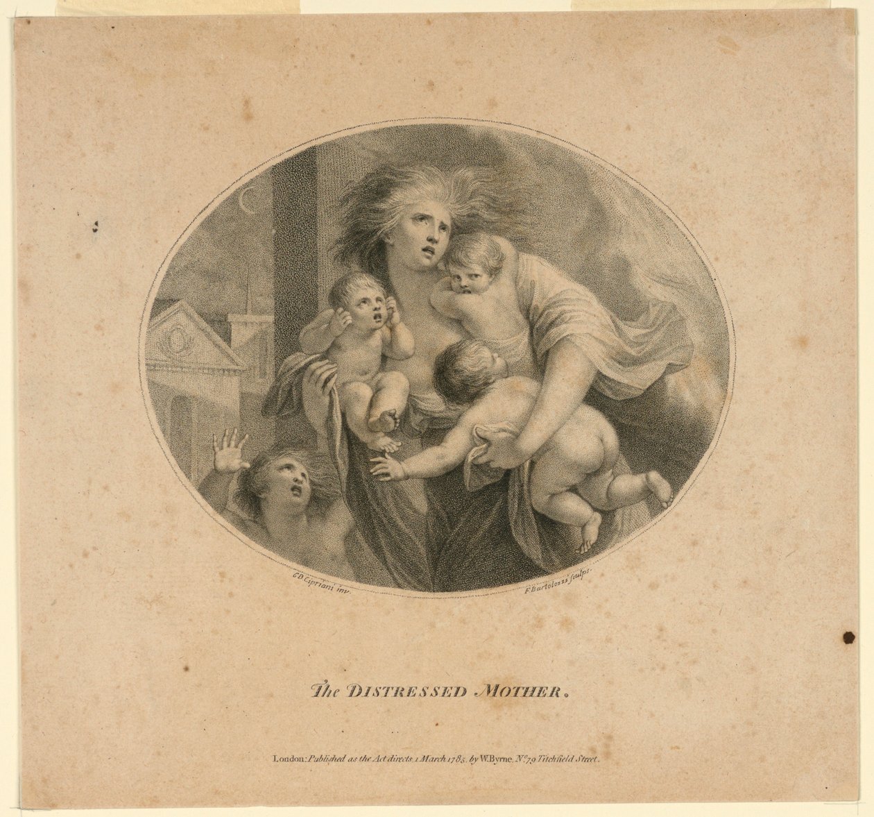 De verontruste moeder door Francesco Bartolozzi