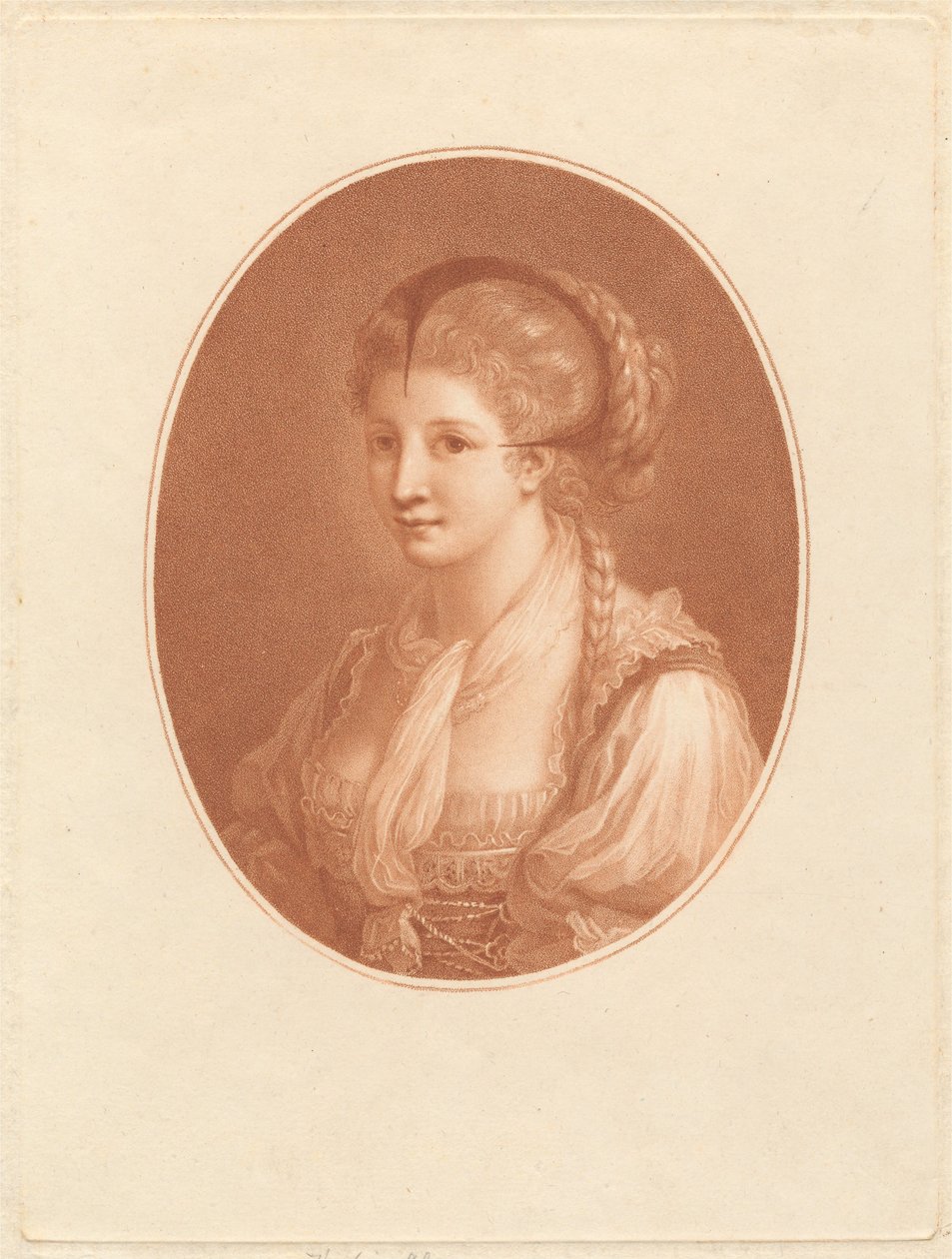 De schone Elzasserin door Francesco Bartolozzi
