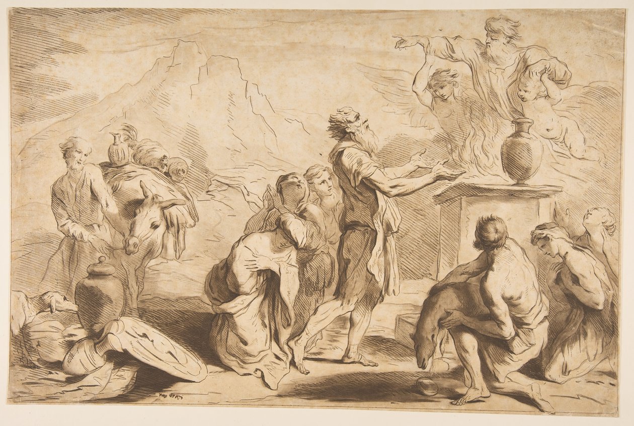 Het offer van Noach, 1765 door Francesco Bartolozzi