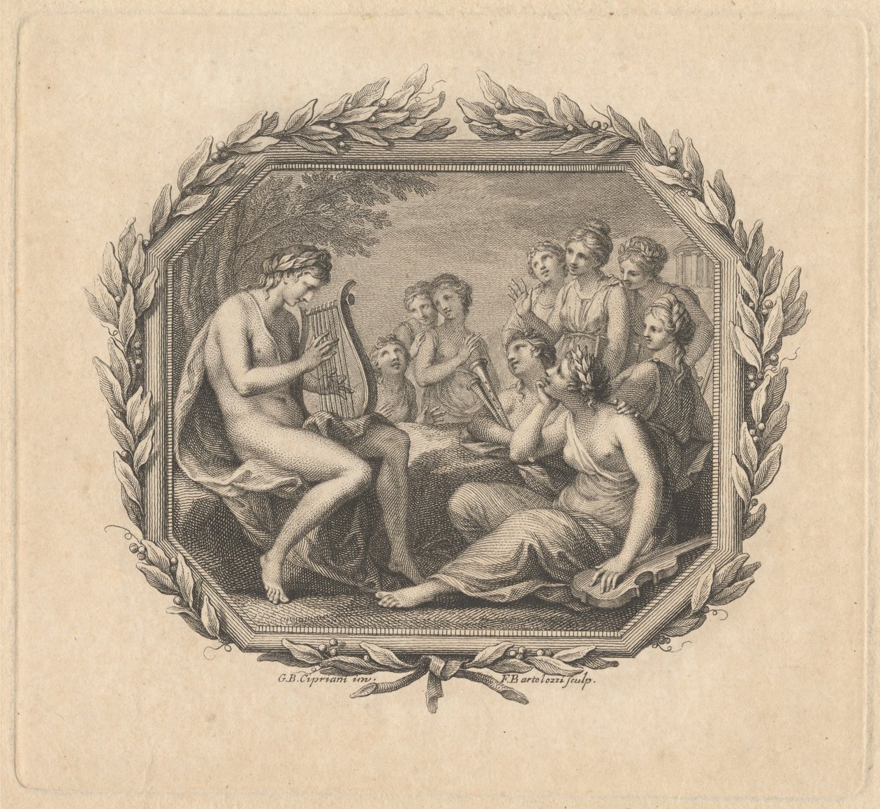 Kaartje ten bate van de heer Giardini door Francesco Bartolozzi