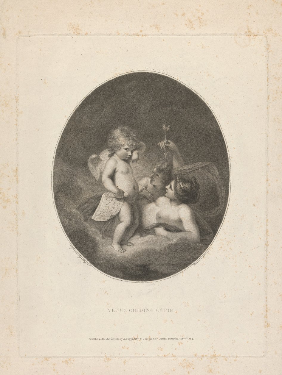 Venus voedt Cupido door Francesco Bartolozzi