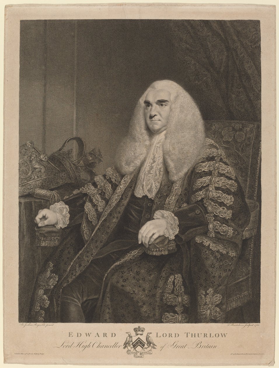 Edward, Lord Thurlow door Francesco Bartolozzi after Sir Joshua Reynolds