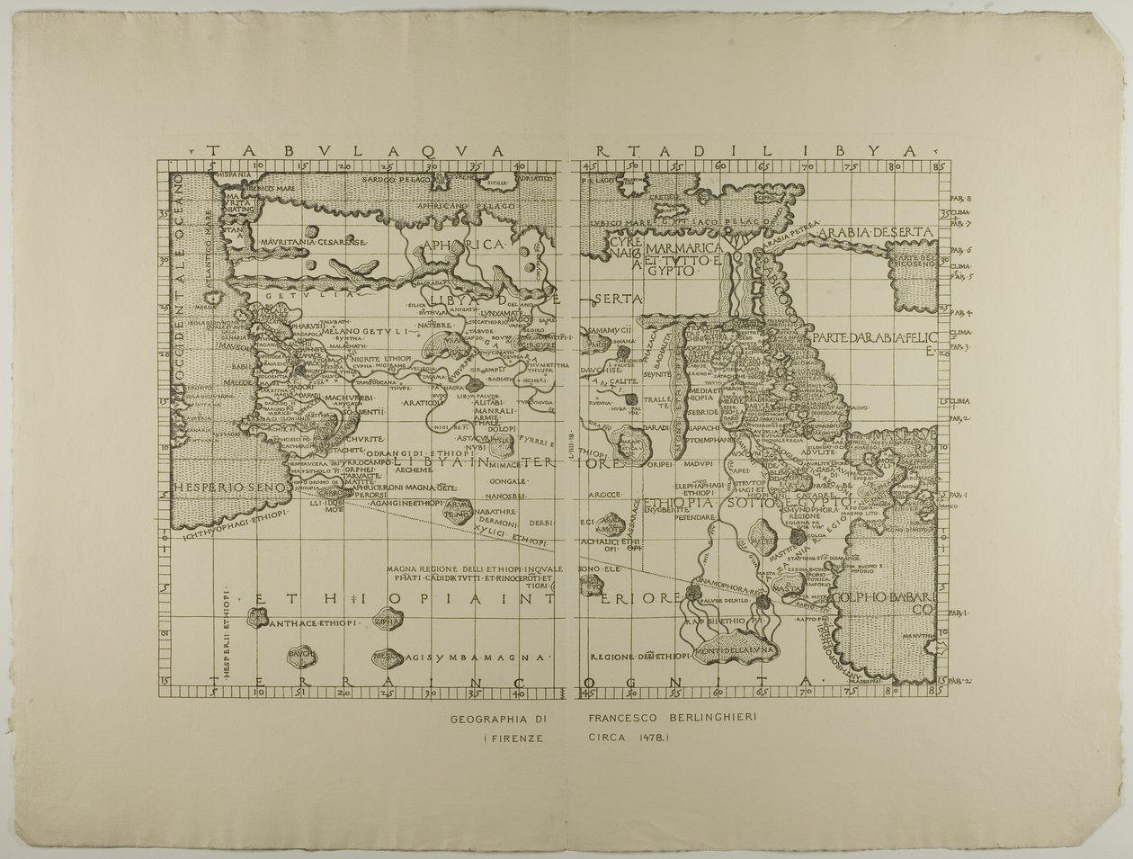 Kaart van Libië, het Midden-Oosten en Noord-Afrika door Francesco Berlinghieri