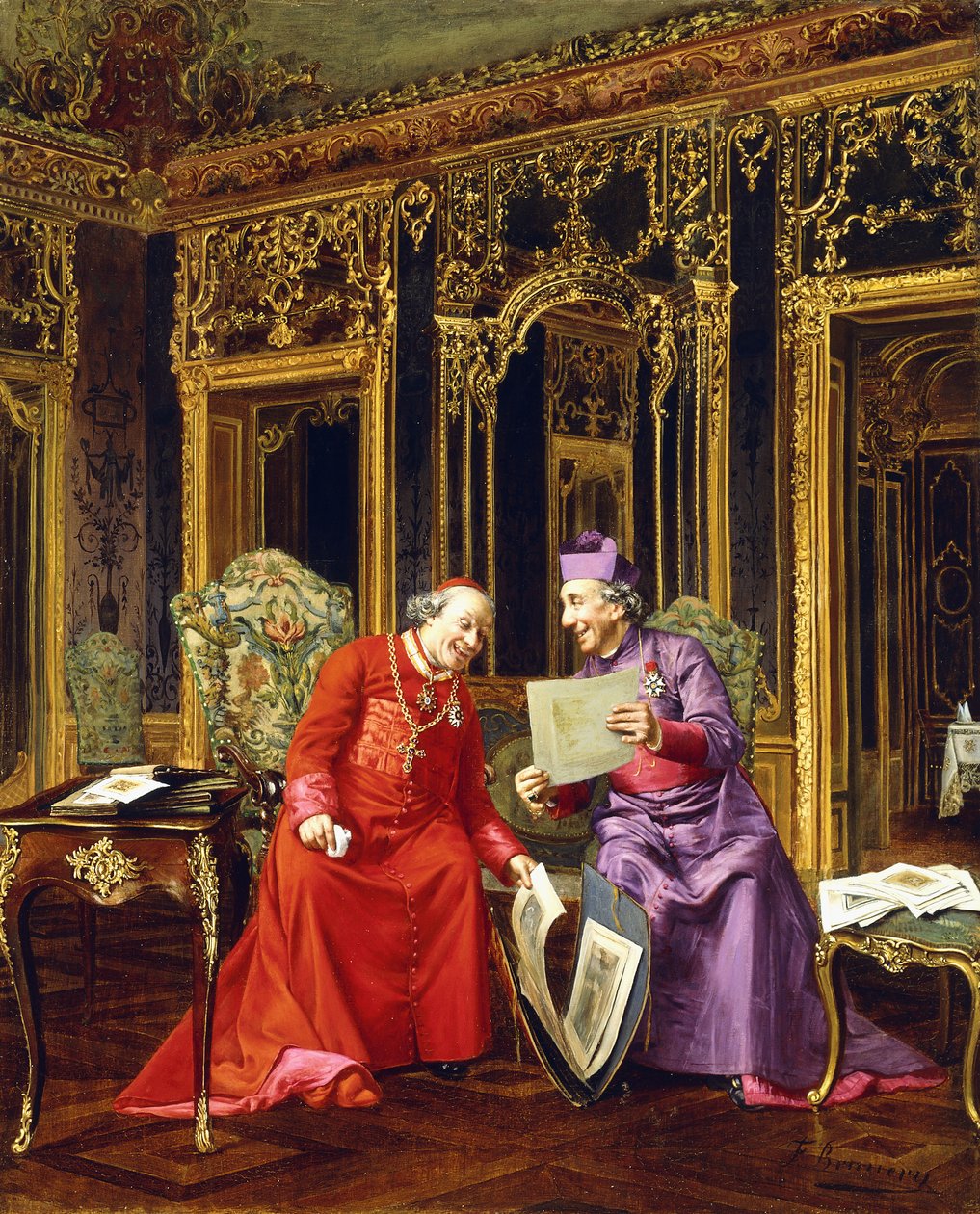 De prentverzamelaars door Francesco Brunery